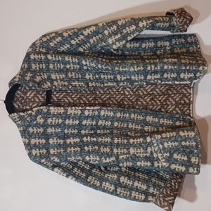 Janet Egan Design lightweight Batik Kantha quilted jacket/blazer L/XL